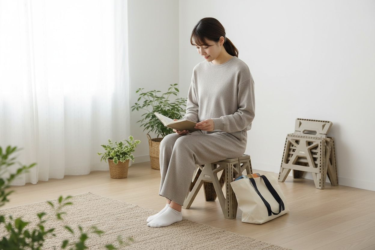 Non Slip Heavy Duty Plastic Folding Stool